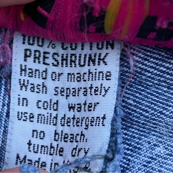 Vintage Denim Blue Jean Jacket Floral 80s Women’s Size Large - Picture 12 of 12